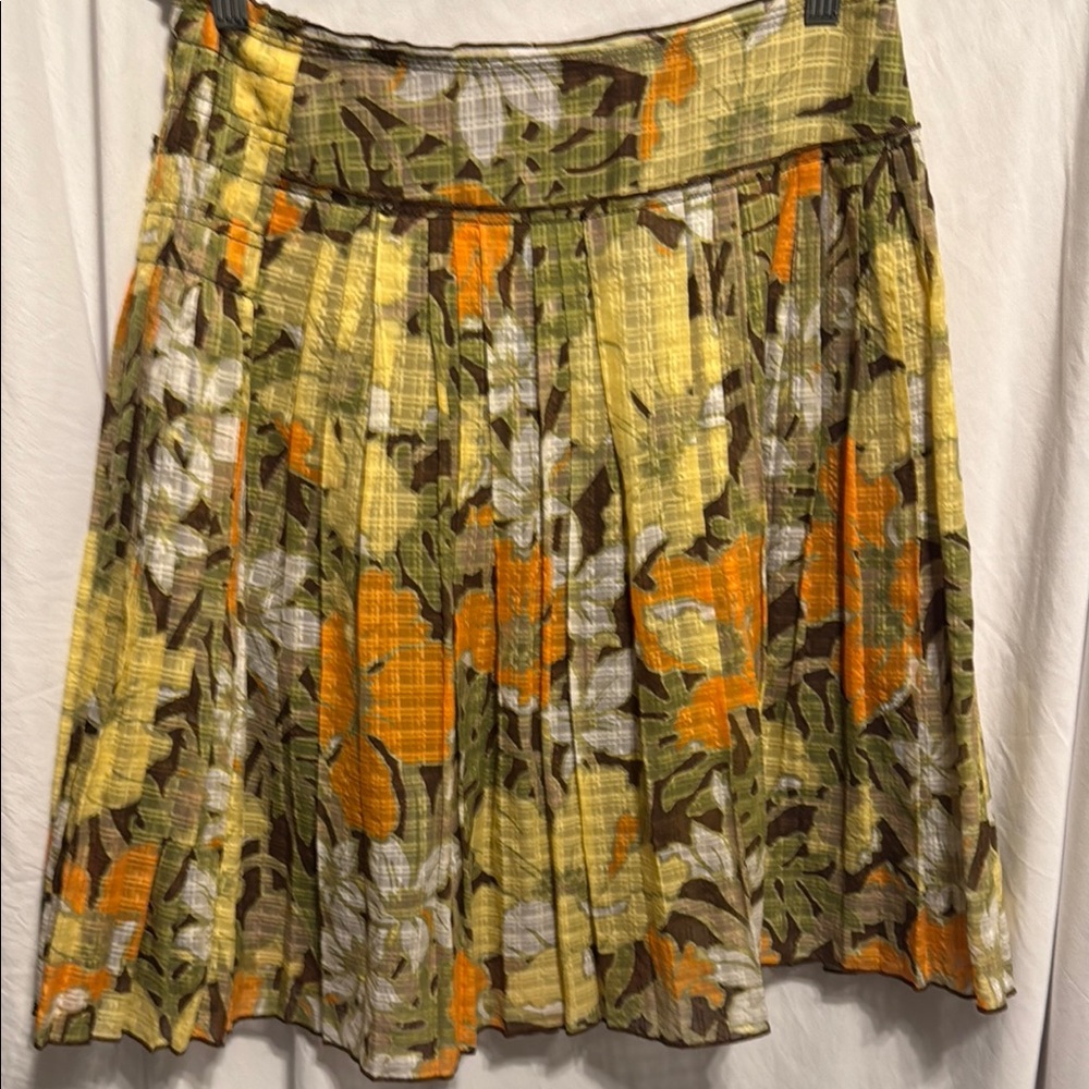 🌺 Tommy Bahama Floral Plaid Pleated Skirt - Picture 2 of 8
